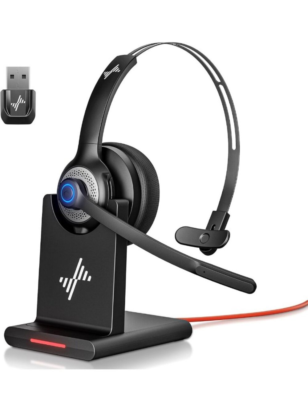 Wireless Bluetooth Headset with Mic - Noise-Canceling, Comfortable On-Ear, Clear